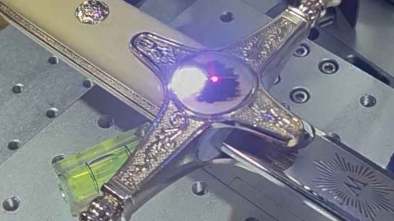 Close-up of the watch engraving