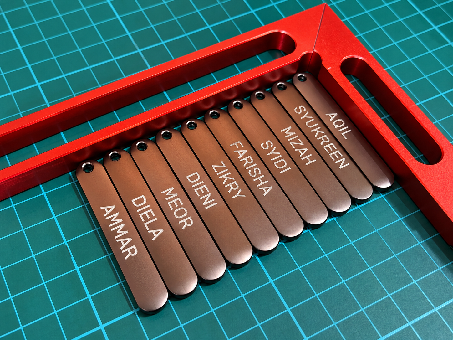 Metal gift with personalised engraving