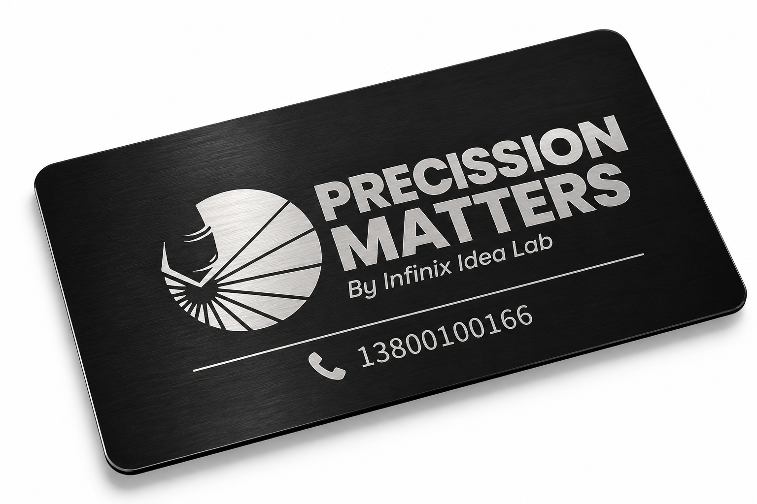 Metal name cards with a custom design