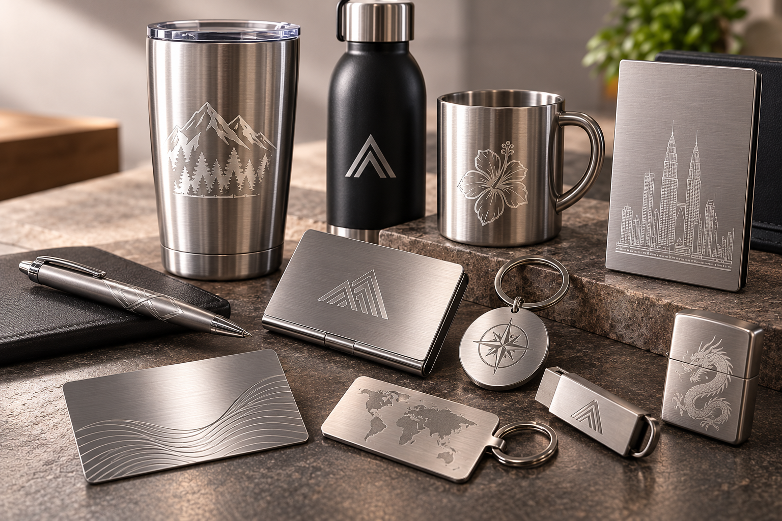 Metal products available for personalisation