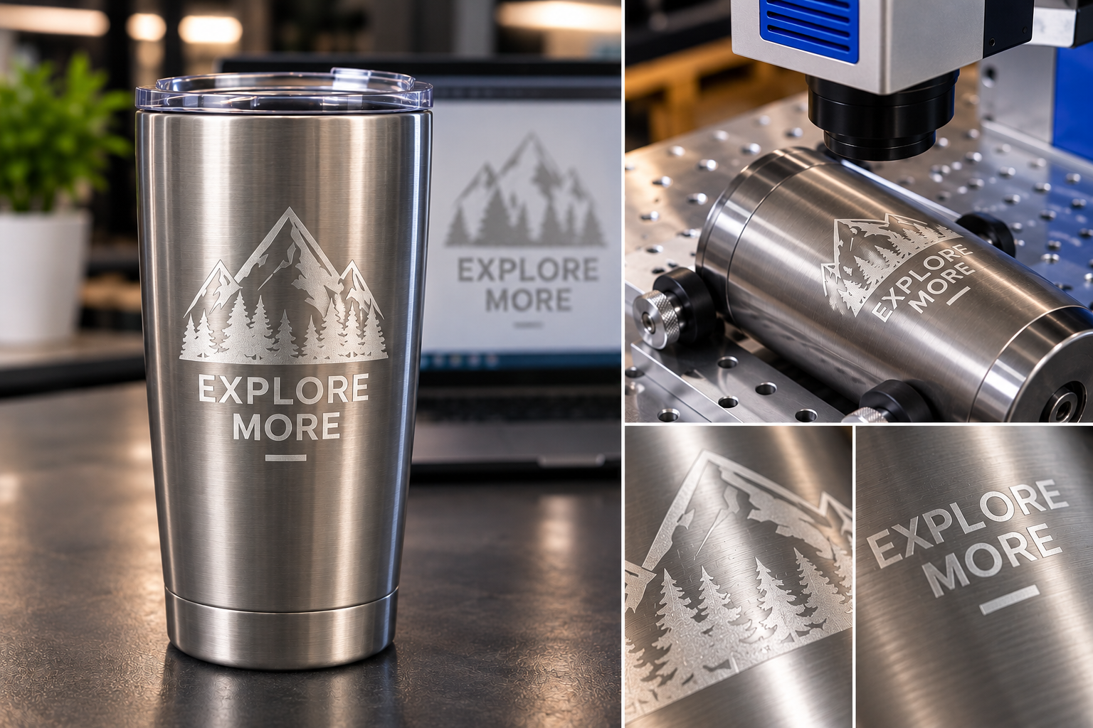 Laser surface marking on a metal item