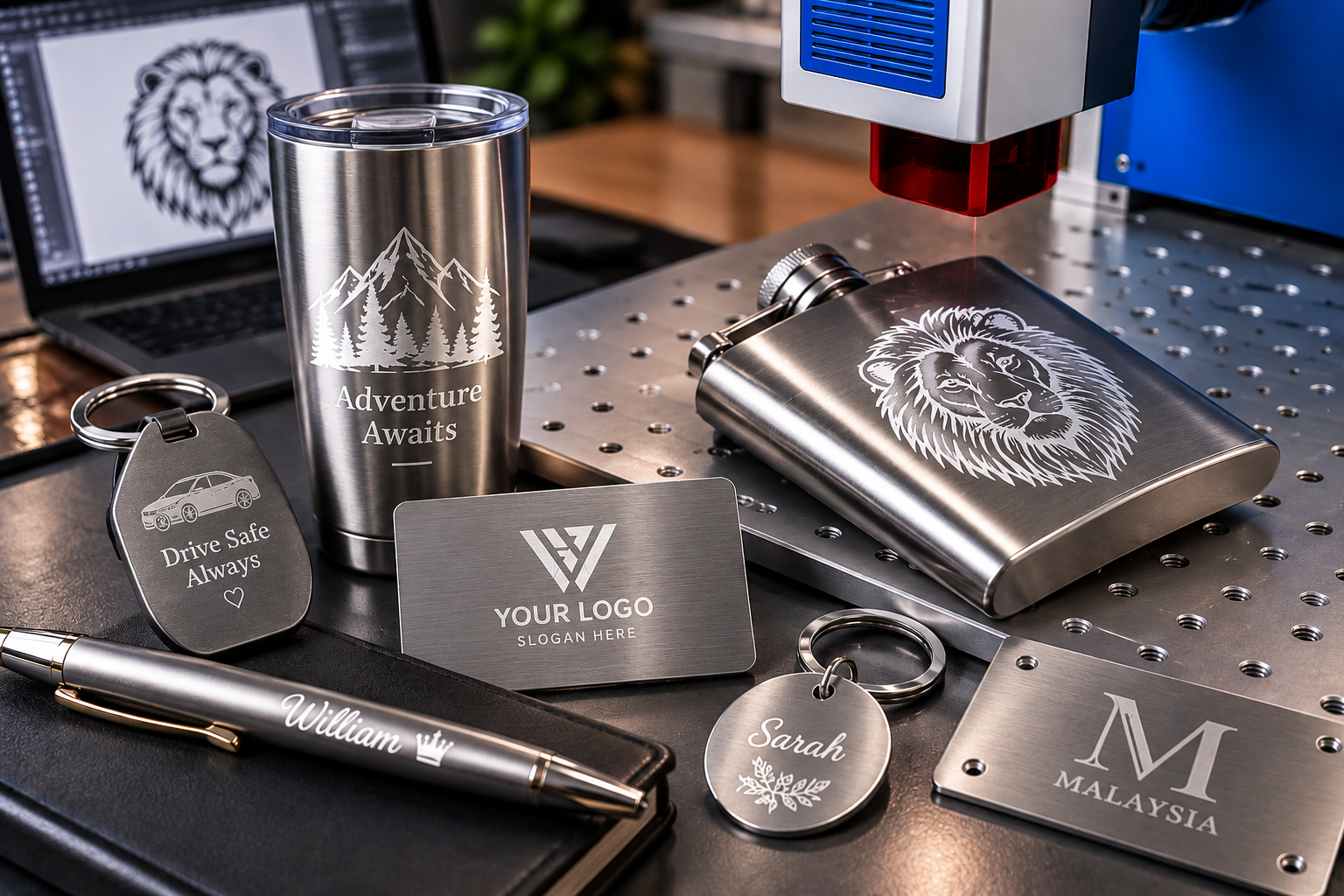 Custom engraving on a metal product