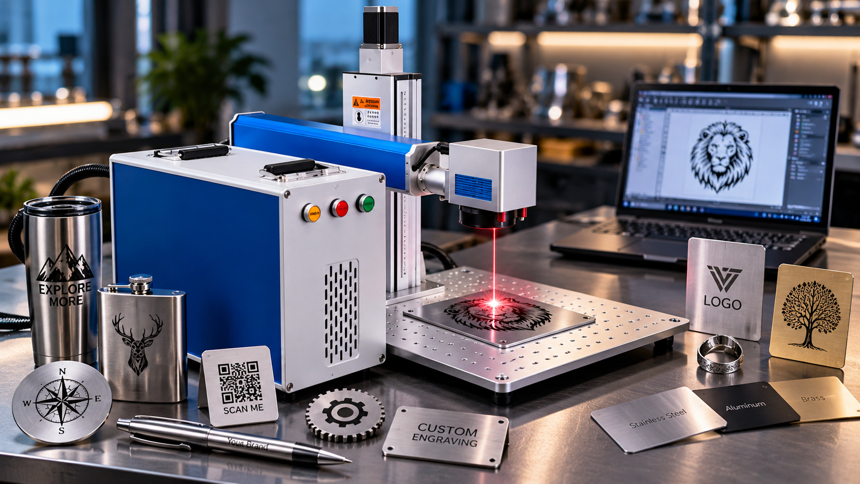 Lazerhous professional fiber laser engraving machine and personalised metal products